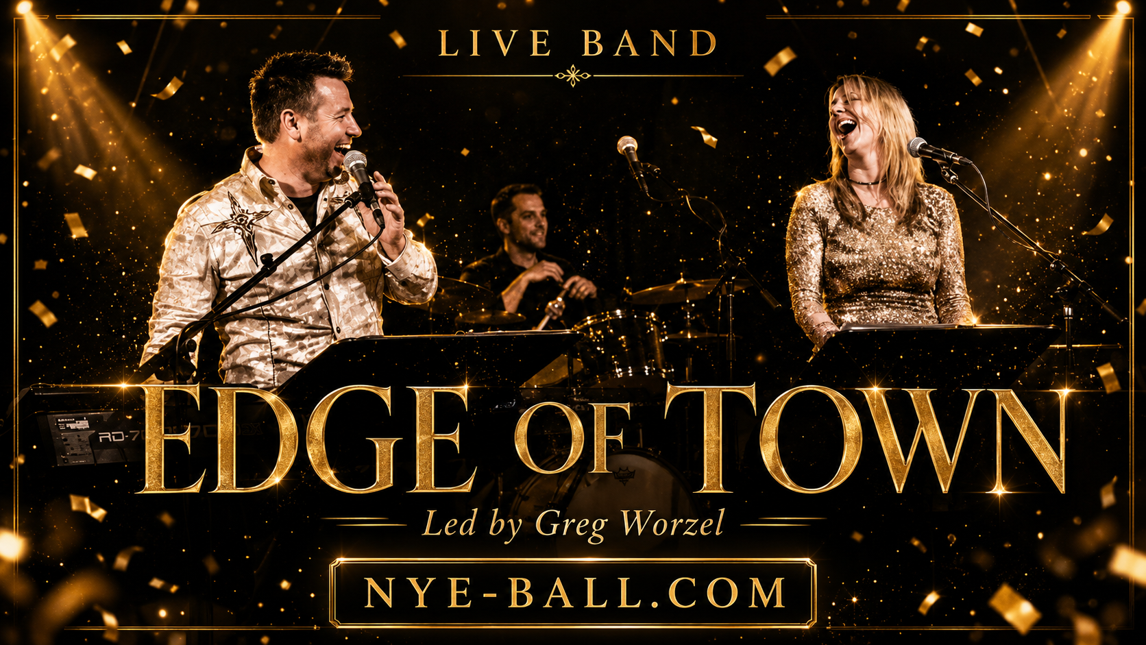 Edge of Town band performing live at the Black and Gold NYE Ball